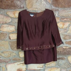 Donna Morgan 100% Silk Skirt Set